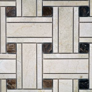 Big Basketweave Crema With Dark Emp Dot