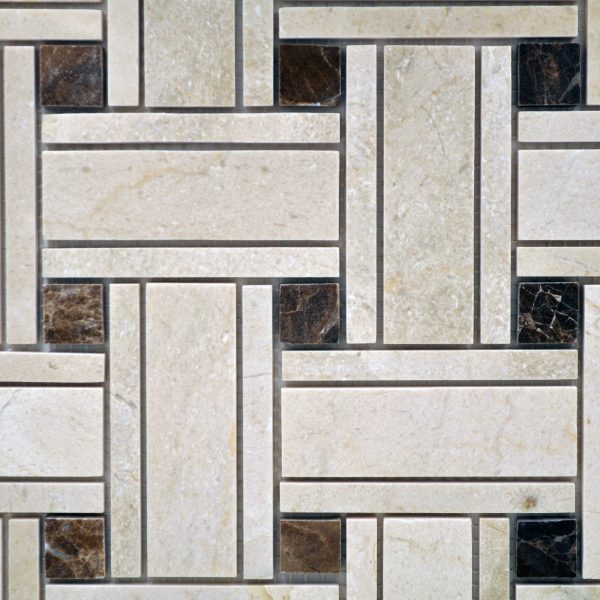 Big Basketweave Crema With Dark Emp Dot
