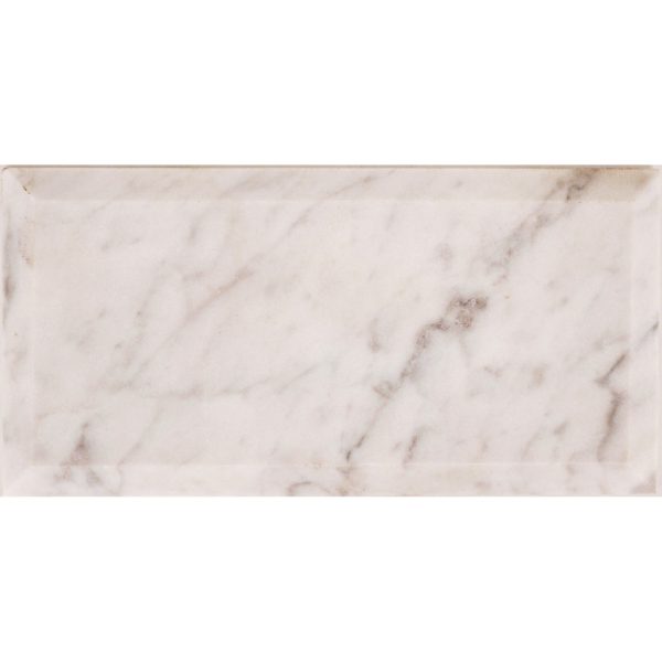 Carrara White 3X6 Beveled Polished
