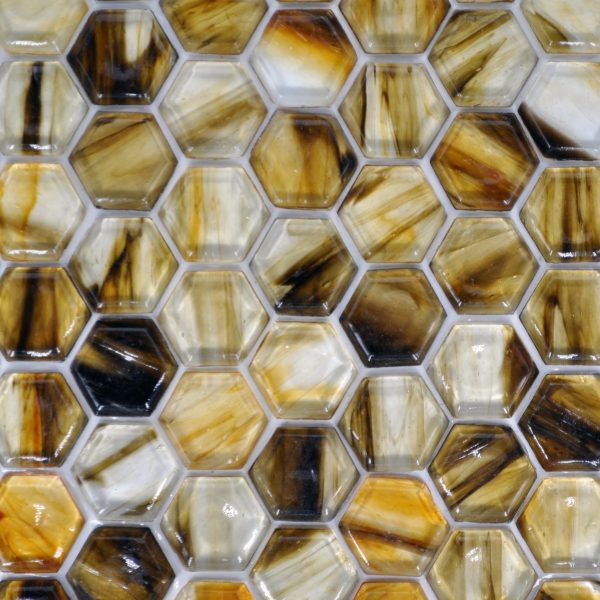 Fusion  Glass Golden Brown 06F 1 x 1 Hex