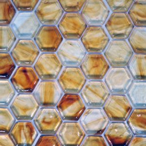 Fusion  Glass Honey 04F 1 x 1 Hex