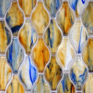 Fusion  Glass Gold Blue And Grey 05G Teardrop- 1