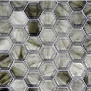 Fusion  Glass Shadow Grey 02F 1 x1 Hex-1