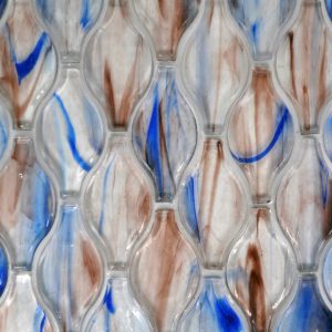 Fusion  Glass Blue Lavender And White 08G Teardrop