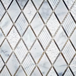 Carrara White 1X2 Harlequin Mixed Surface Marble