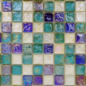 Provacative Blend White, Blue Green1 1X1 Blend Reflections Glass Polished