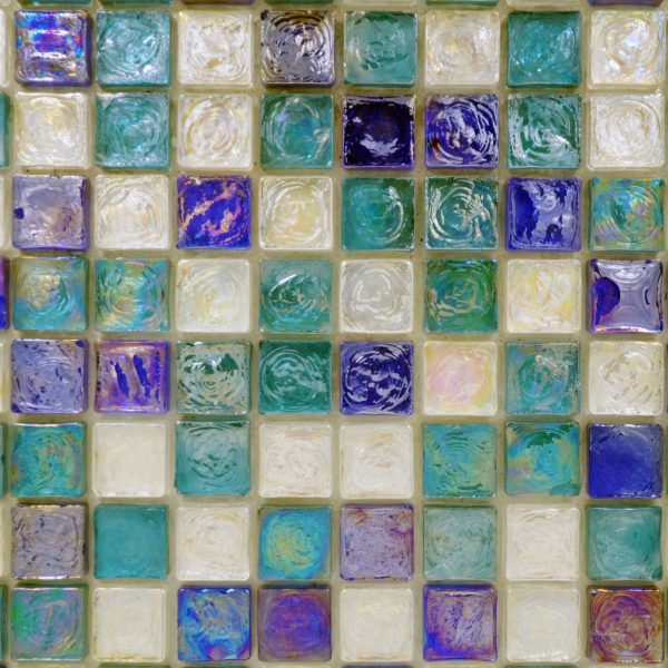 Provacative Blend White, Blue Green1 1X1 Blend Reflections Glass Polished
