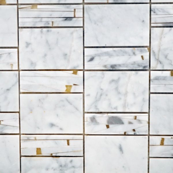 Sandi Marble & Resin Stacked White Carrara