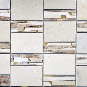 Sandi Marble & Resin Stacked Crema With Light Emperador