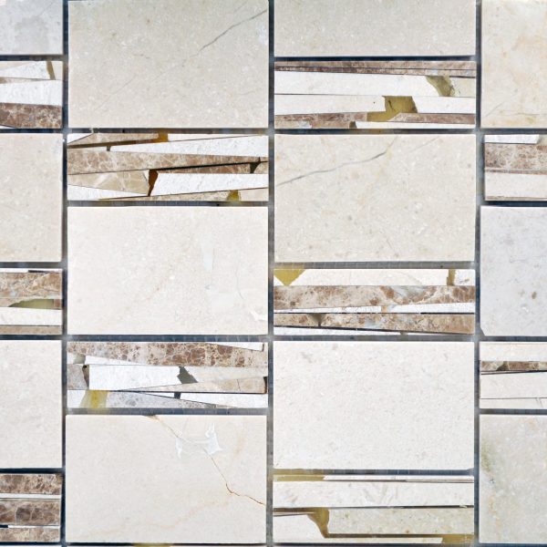 Sandi Marble & Resin Stacked Crema With Light Emperador
