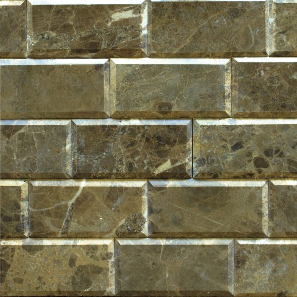 Dark Emperador 3X6 Beveled Marble-Polished