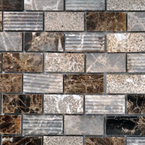 Staggered Brick Mixed Surface Dark Emperador