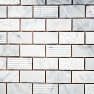 Staggered Brick Mixed Surface Carrara White
