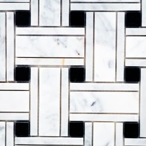 Big Basketweave Carrara And Black Dot