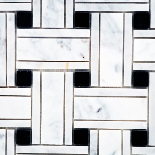 Big Basketweave Carrara And Black Dot