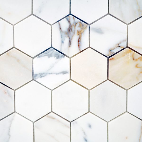 Calacatta Marble 2" Hex Polished