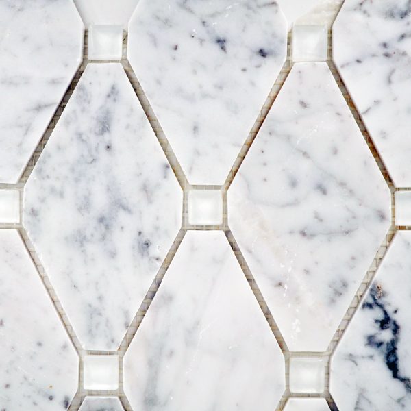 Abigail Stone & Glass Carrara  White Glass