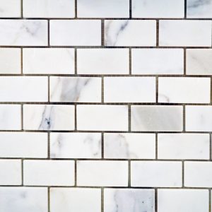 Calacatta Marble 1 X 2 Staggered Brick Polished