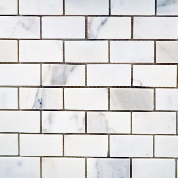 Calacatta Marble 1 X 2 Staggered Brick Polished