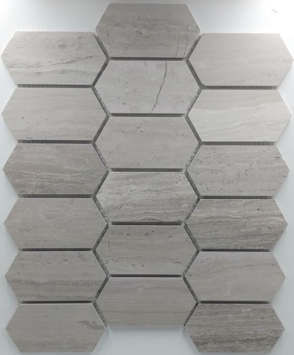 Elongated Hex White Vein