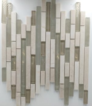 Sticks Linear Crema Marfil with Taupe Glass