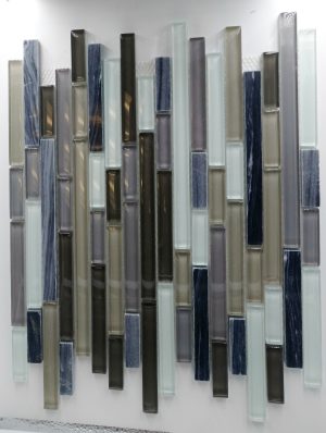 Sticks Linear Purple Marble with Taupe & White Glass