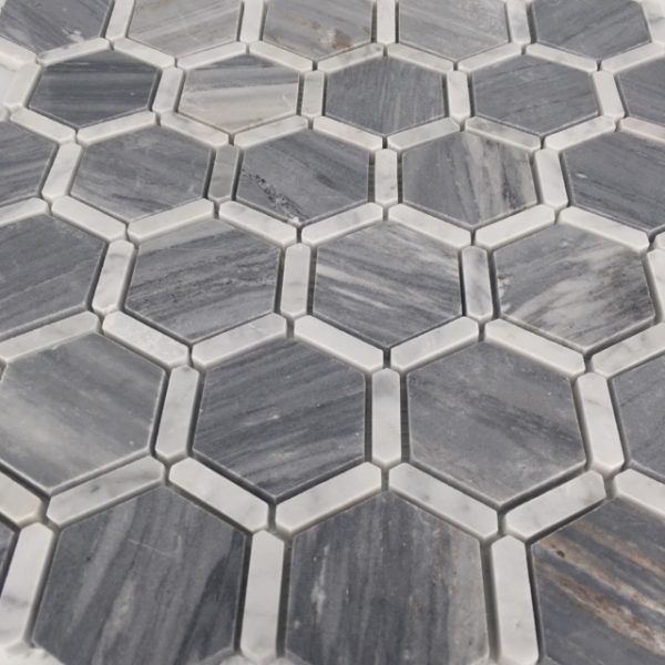 Geo Framed Hex Storm Blue Carrara