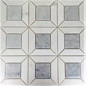 Geo Frame Large Greek White Carrara