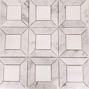 Geo Frame Large Carrara Star White