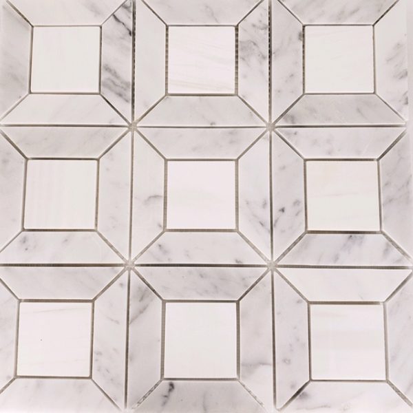 Geo Frame Large Carrara Star White