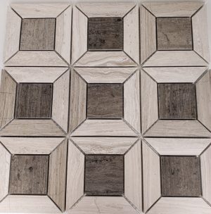 Geo Frame Large White Vein with Grey Vein