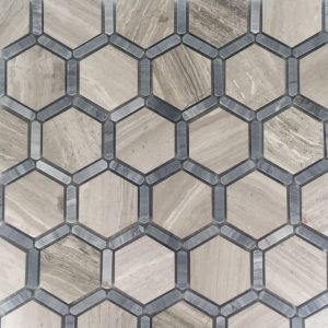 Geo Framed Hex White Vein Storm Blue