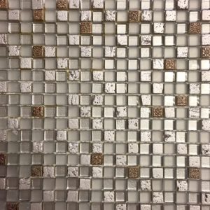 Mixed Glass and Stone 5/8 Grey and Silver