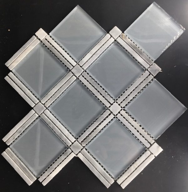 Geo Framed Grey Glass with Grey Marble