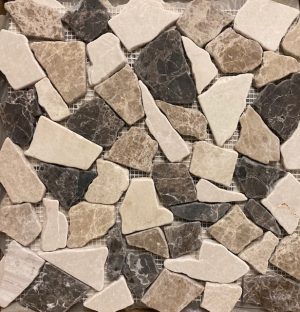 Pebble Stone Dark & Light Emp. with Crema Marfil