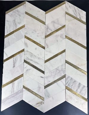 Chevron Elegance Volakas with Gold Aluminum