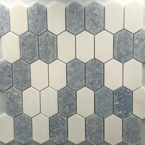 Celeste Blue Elongated Hex Marble Blend