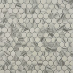 Bianco Grigio Penny Round Vetro Series