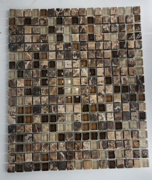 Dark Emperador 5/8" Chips with Brown and Beige Glass