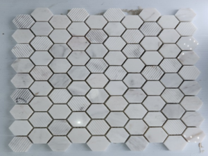 Jazz White Cararra 2" Hex Mixed Surface