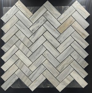Herringbone Pattern Dark Clouds Marble